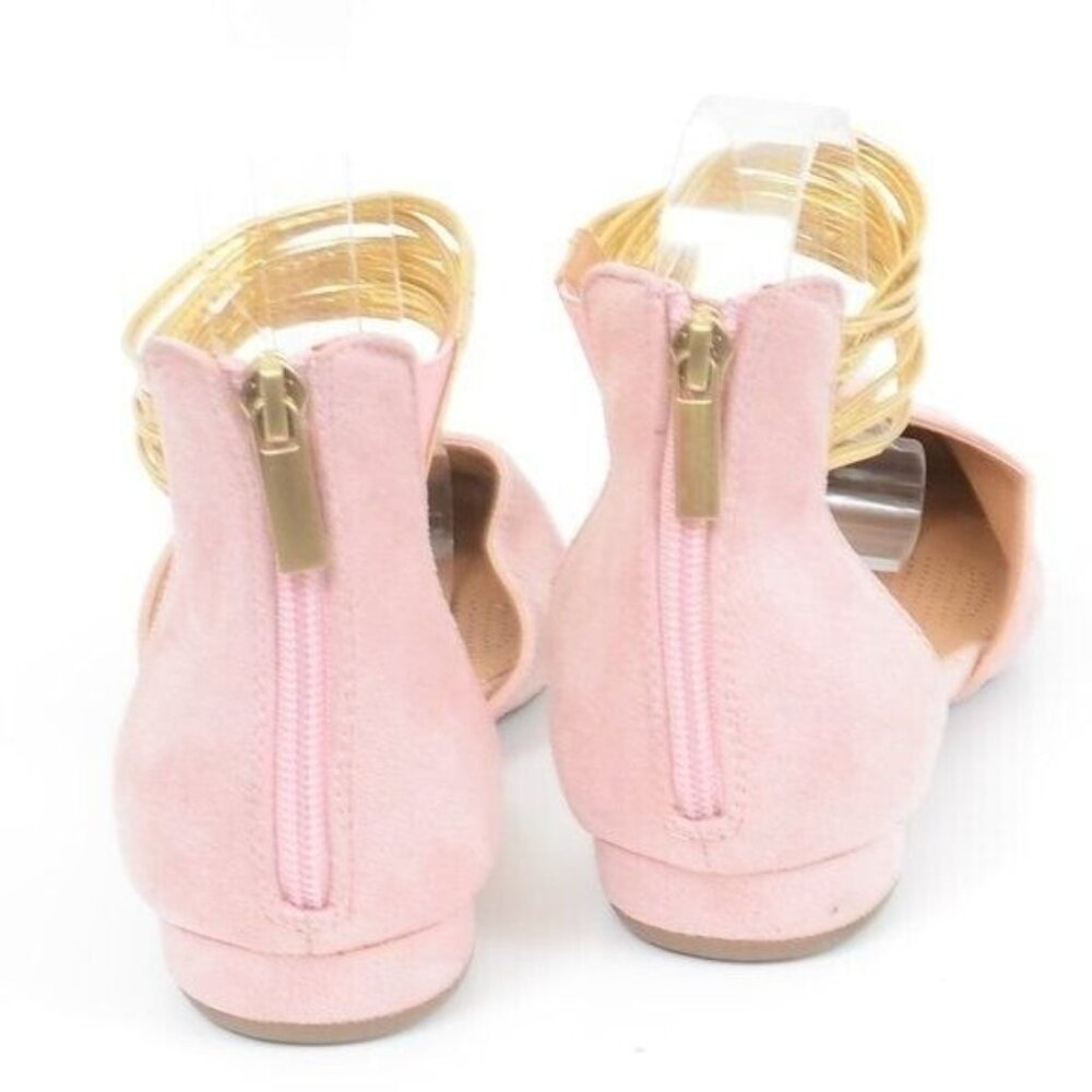 Comfortview Aylin Womens 9 Ballet Pink Gold Anklet Feminine Fairy Flats Shoes - Picture 5 of 7